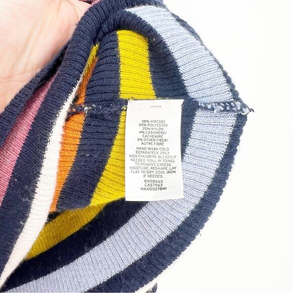 Halogen x Atlantic Pacific Metallic Stripe Cashmere Blend Sweater 1X - Picture 6 of 6